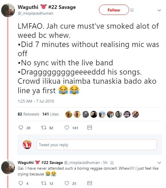 Waguthi 22 savage misplacedhuman follow lmfao. jah cure must've smoked alot of w