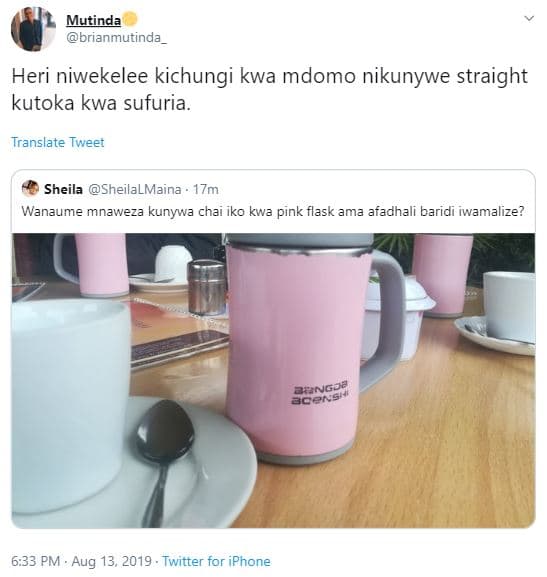 Mutinda brianmutinda heri niwekelee kichungi kwa mdomo nikunywe straight kutoka