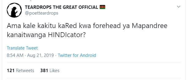 Teardrops the great official poetteardrops ama kale kakitu kared kwa forehead ya