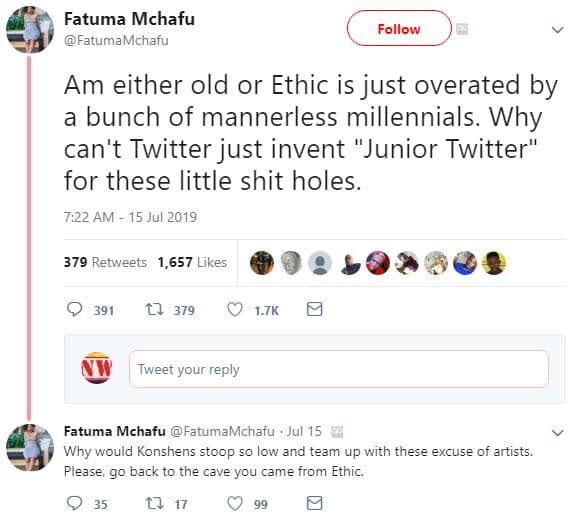 Fatuma mchafu fatumamchafu follow am either old or ethic is just overated by bun