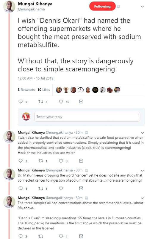 Mungai kihanya mungaikihanya following wish dennis okari' had named the offendin