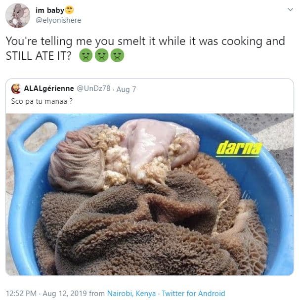 Im baby elyonishere you're telling me you smelt it while it was cooking and stil