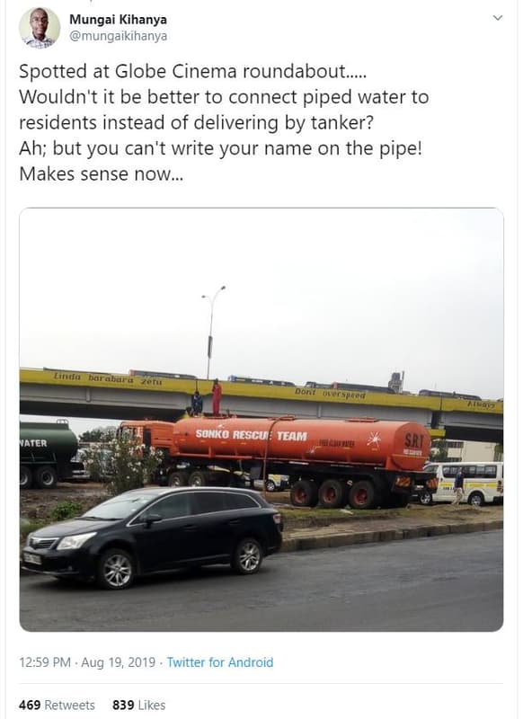 Mungai kihanya mungaikihanva spotted at globe cinema roundabout wouldn't it be b