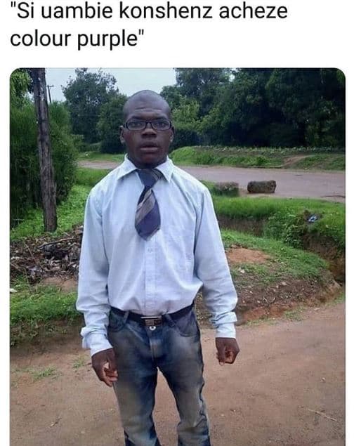 Si uambie konshenz acheze colour purple