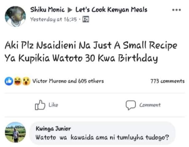 Shiku monic let's cook kenyan meals yesterday ct 16,25 aki plz nsaidieni na just