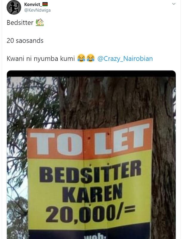 Konvict kevndwiga bedsitter 20 saosands kwani ni nyumba kumi 2 crazy_nairobian t