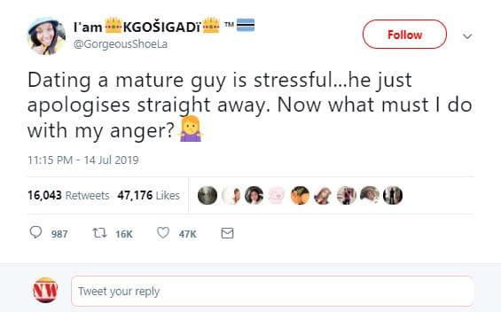 Fam kgosigadi . gorgeousshoela follow dating mature guy is stressful_he just apo