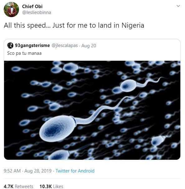 Chief obi leslieobinna all this speed_ just for me to land in nigeria 93gangster