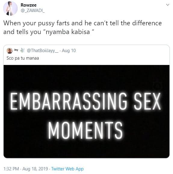 Rowzee zawadl _ when your pussy farts and he can't tell the difference and tells