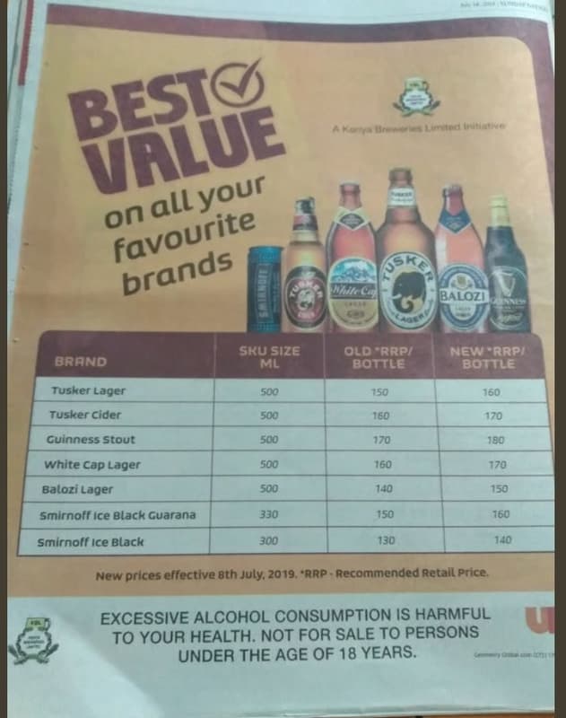 Balozi sku size ml old rrpi bottle new rrpi botule brand tusker lager 500 150 16