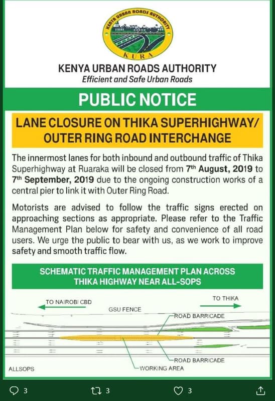 Vond kenya urban roads authority efficient and safe urban roads public notice la