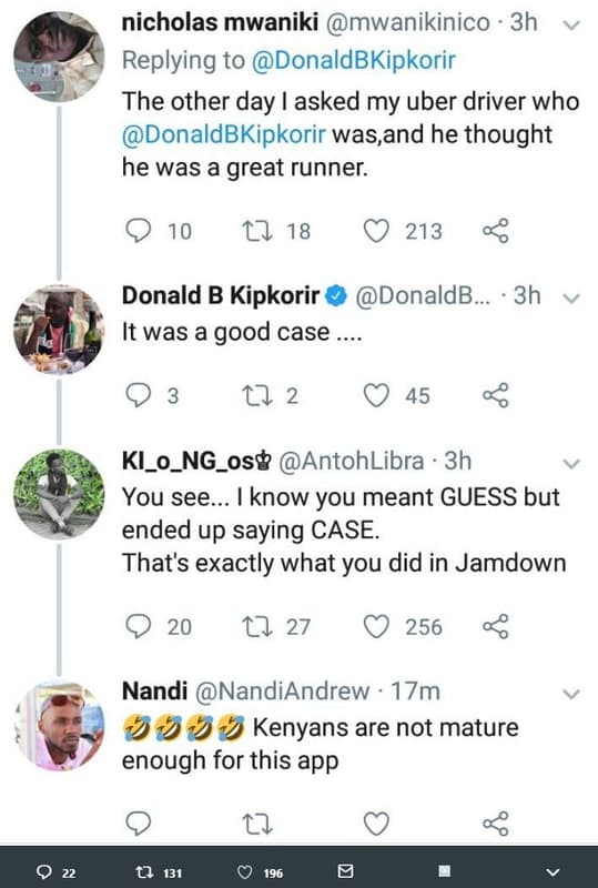 Nicholas mwaniki mwanikinico 3h replying to donaldbkipkorir the other day asked