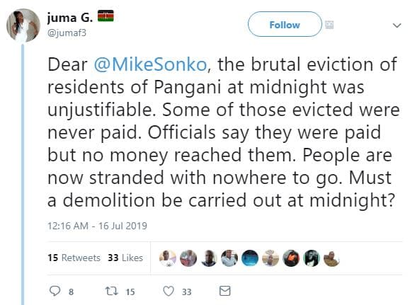 Juma g jumaf3 follow dear mikesonko, the brutal eviction of residents of pangani