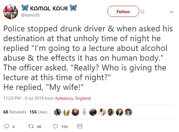 Komol kour kamz26 follow police stopped drunk driver when asked his destination