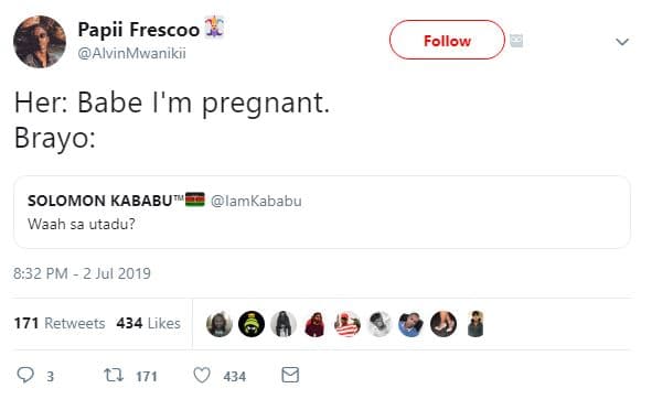Papii frescoo alvinmwanikii follow her babe i'm pregnant. brayo solomon kababu w