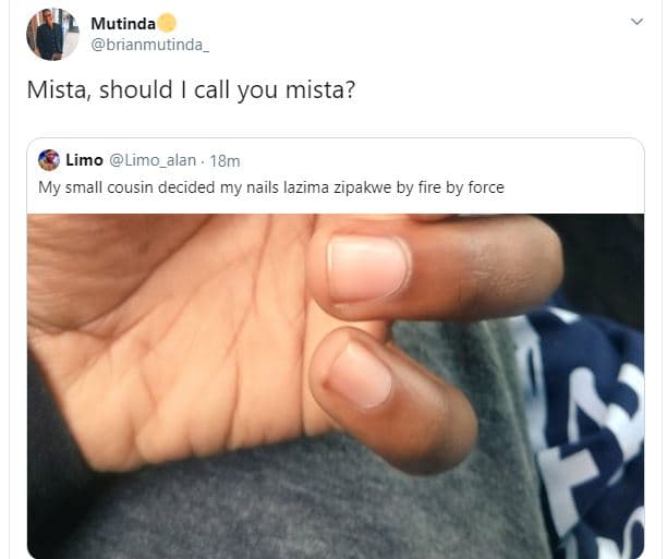 Mutinda brianmutinda _ mista, should call you mista? limo limo_alan 18m my small