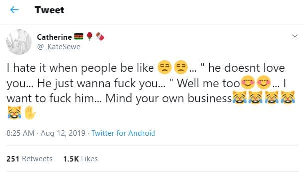 Tweet catherine katesewe hate it when people be like he doesnt love you. he just