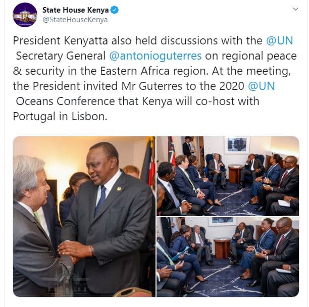 State house kenya statehousekenya president kenyatta also held discussions with