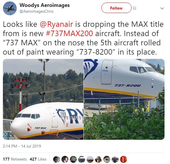 Woodys aeroimages aeroimageschris follow looks like ryanair is dropping the max