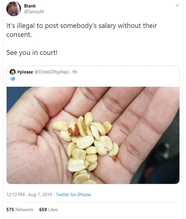 Blank senzym it's illegal to post somebody's salary without their consent. see y