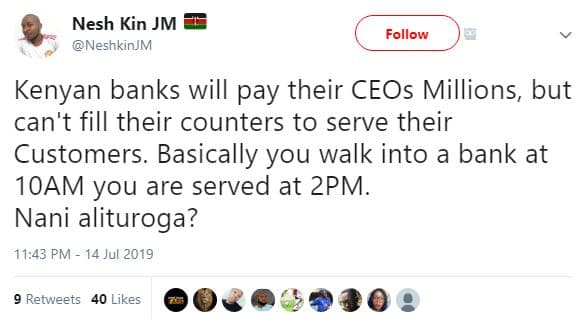 Nesh kin jm neshkinjm follow kenyan banks will pay their ceos millions but can't