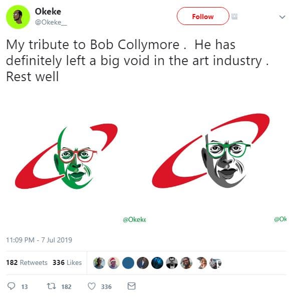 Okeke okeke follow my tribute to bob collymore he has definitely left a big void