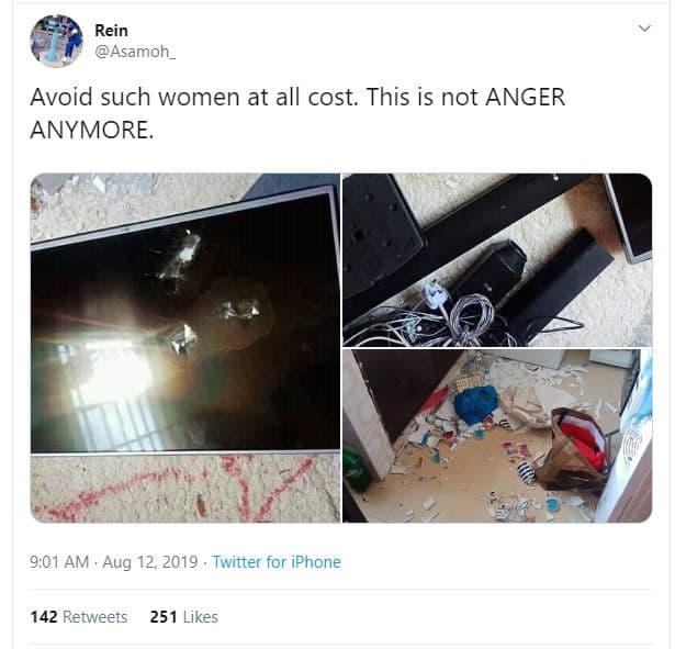 Rein asamoh_ avoid such women at all cost. this is not anger anymore 9.01 am . a