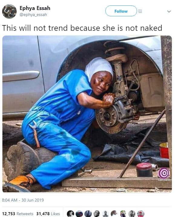 Ephya essah ephya essan follow this will not trend because she is not naked 8,04