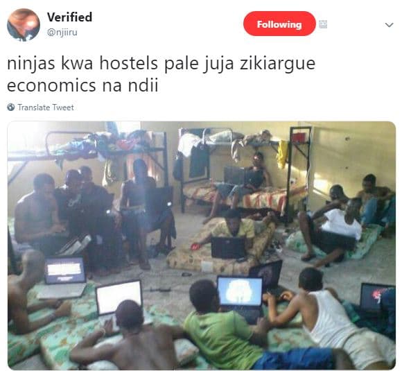 Verified njlru following ninjas kwa hostels pale juja zikiargue economics na ndi