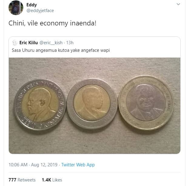 Eddy eddyjetface chini, vile economy inaenda! eric kiilu eric kish 13h sasa uhur