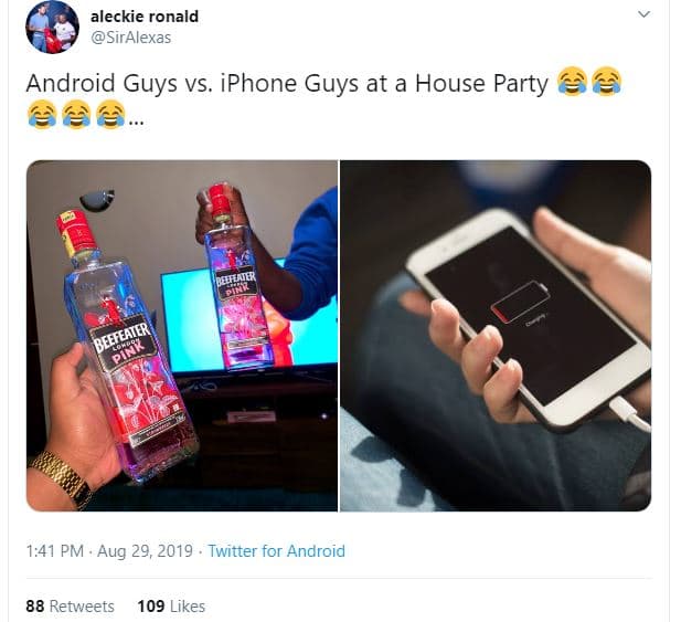 Aleckie ronald siralexas android guys vs. iphone guys at a house party 1,41 pm a