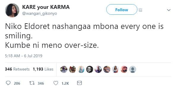 Kare your karma wangari_gikonyo follow niko eldoret nashangaa mbona every one is