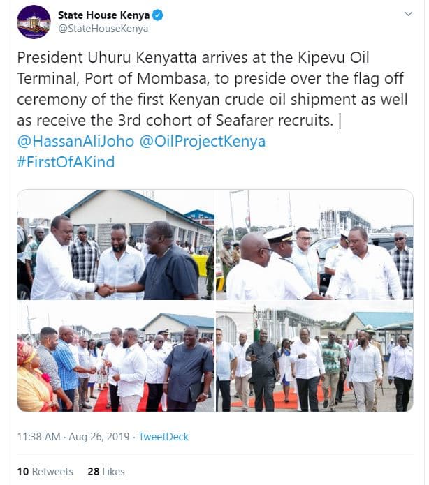 State house kenya statehousekenya president uhuru kenyatta arrives at the kipevu