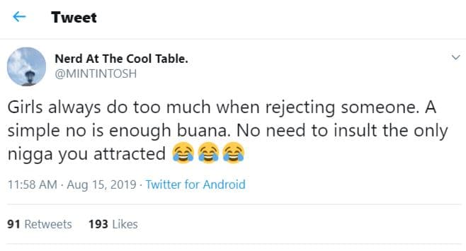 Tweet nerd at the cool table mintintosh girls always do too much when rejecting