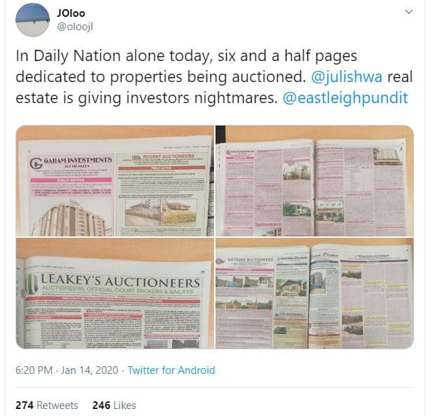 Joloo oloojl in daily nation alone today, six and a half pages dedicated to prop