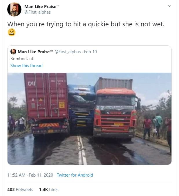 Man like praise first_alphas when you're trying to hit a quickie but she is not