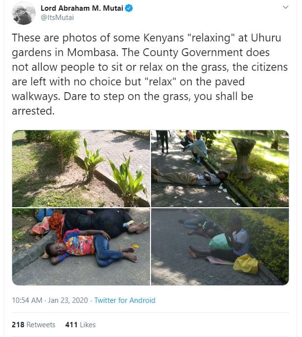 Lord abraham m mutai itsmutai these are photos of some kenyans relaxing' at uhur