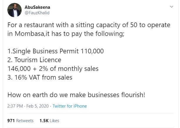 Abusakeena fauzkhalid for a restaurant with sitting capacity of 50 to operate in
