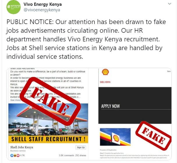 Vivo energy kenya vivoenergykenya public notice our attention has been drawn to