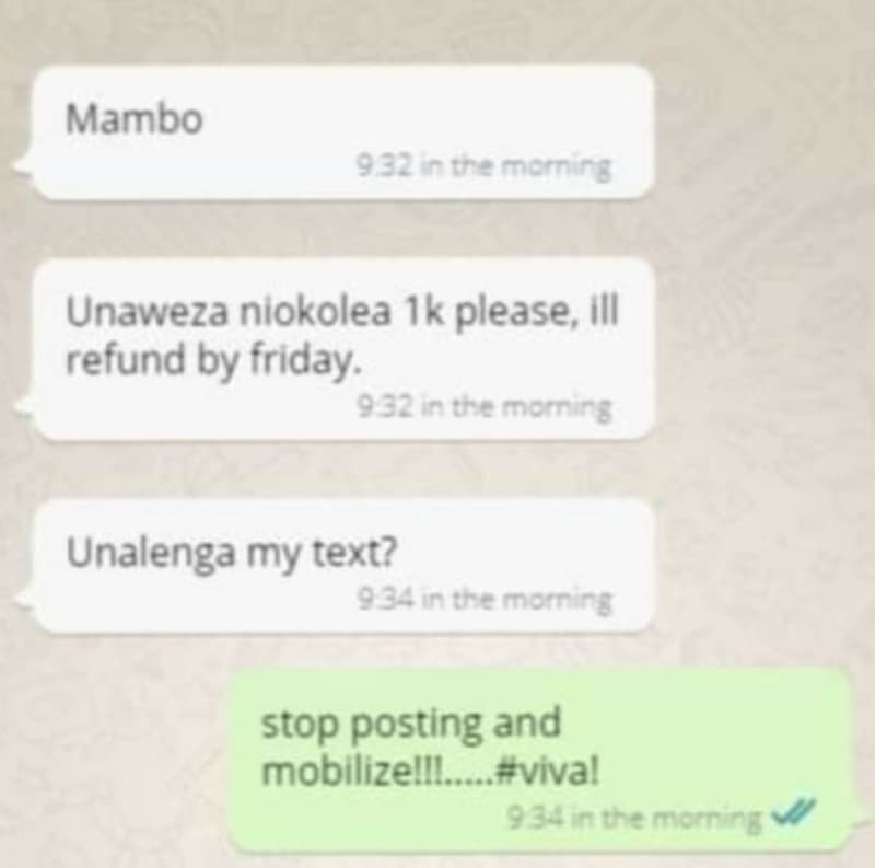 Mambo gazitremomnins unaweza niokolea 1k please il refund by friday. 932in temor