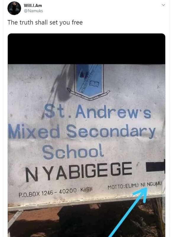 Will.l.am namuks the truth shall set you free st andrews mixed secondary school