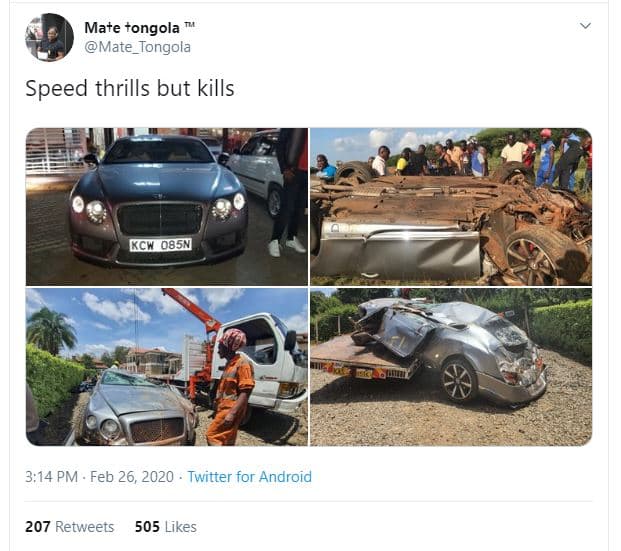 Mate ongola mate_tongola speed thrills but kills kcw 085n 3,14 pm feb 26, twitte
