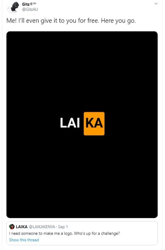 Gitz tm gitzau me! i'il even give it to you for free. here you go. lai ka laika