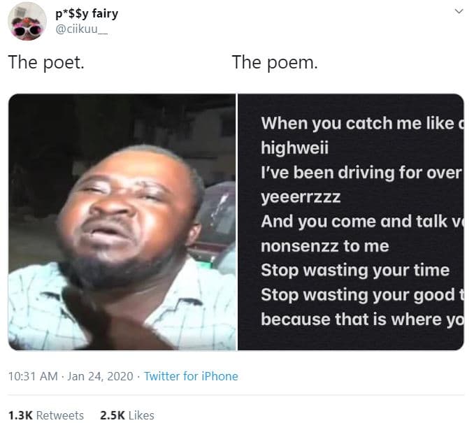 Pssy fairy ciikuu the poet. the poem_ when you catch me like highweii ive been d