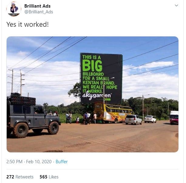 Brilliant ads brilliant_ads yes it worked! ihis is a big 88 a small brand we bns