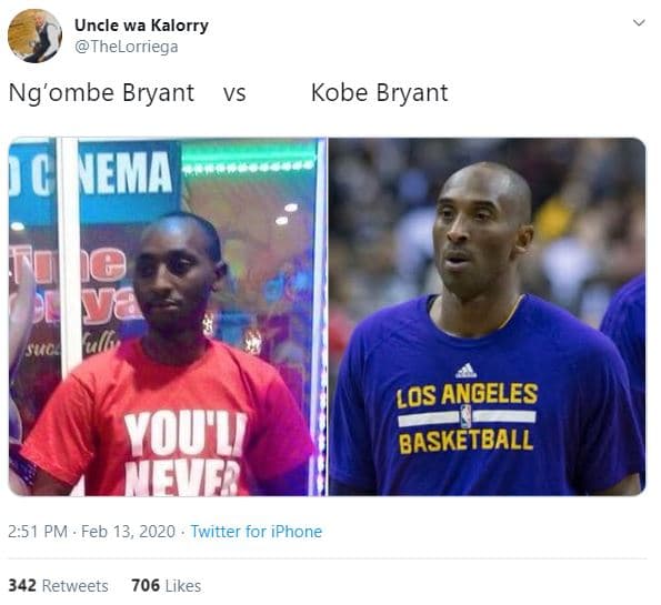 Uncle wa kalorry thelorriega ng'ombe bryant vs kobe bryant mema suc los angeles
