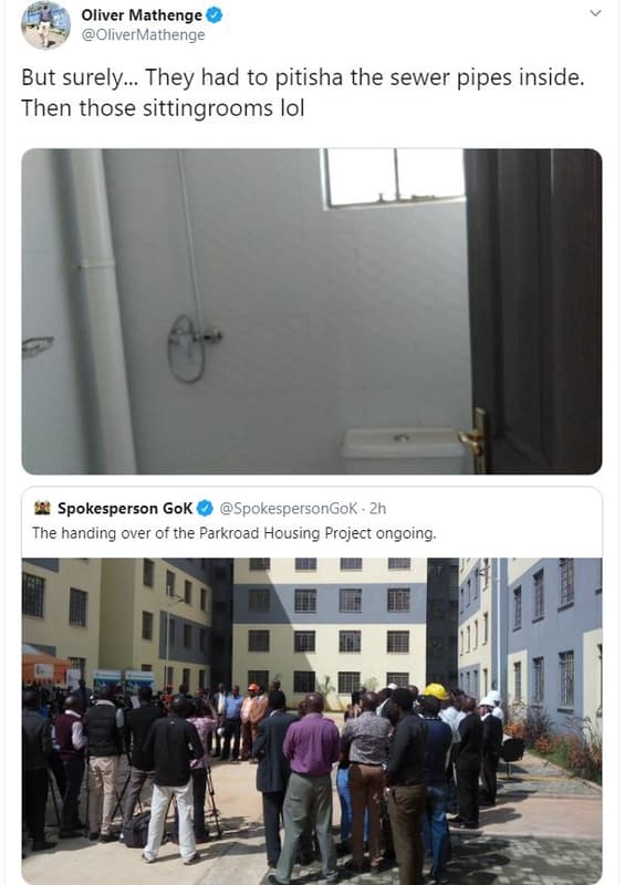 Oliver mathenge olivermathenge but surely. they had to pitisha the sewer pipes i