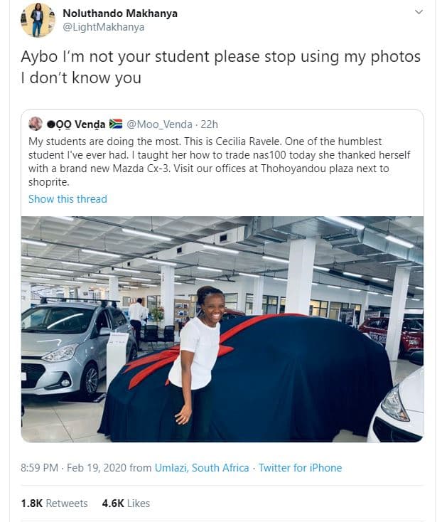 Noluthando makhanya lightmakhanya aybo i'm not your student please stop using my