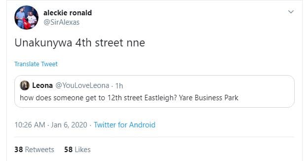 Aleckie ronald siralexas unakunywa 4th street nne translete tweet leona youlovel