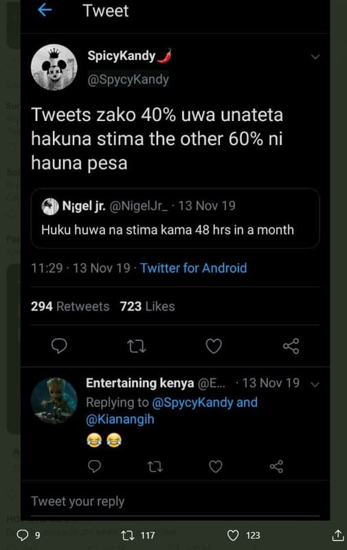 Tweet spicykandy spycykandy tweets zako 40 uwa unateta hakuna stima the other 60